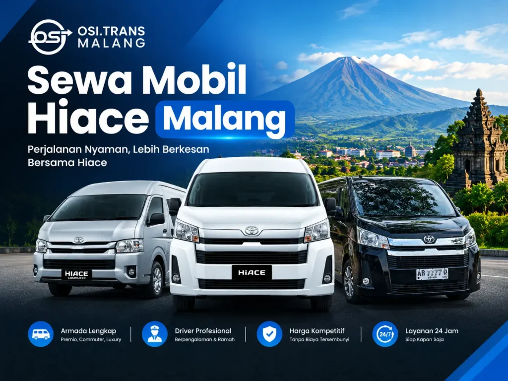 sewa mobil; hiace malang terpercaya degan sopir profesional
